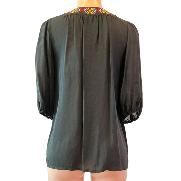 Johnny Was Ennoki Blouse Black Small - Picture 4 of 6